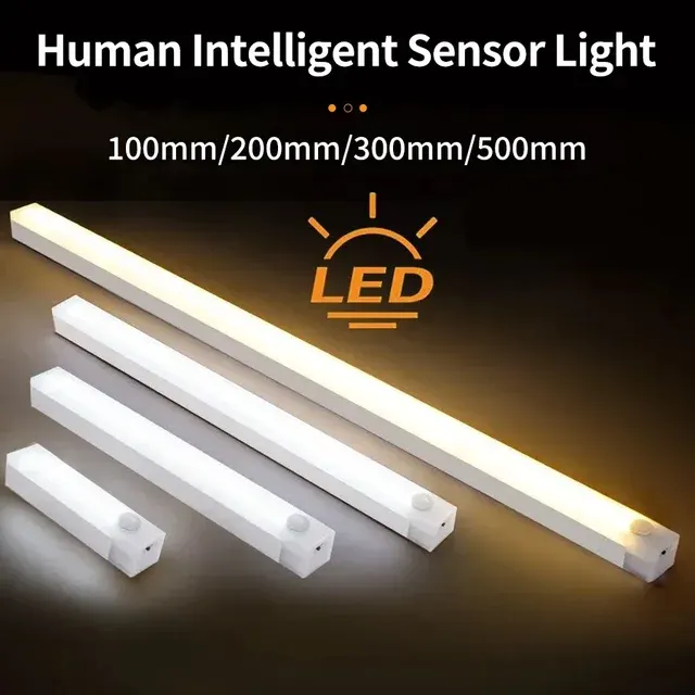12-LED Motion Sensor Night Light, Rechargeable USB Cabinet Lamp 1