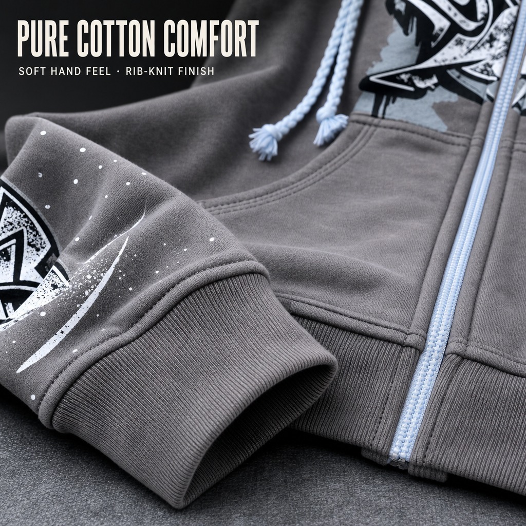 Full-Zip Hooded Jogging Suit, 100% Cotton 2