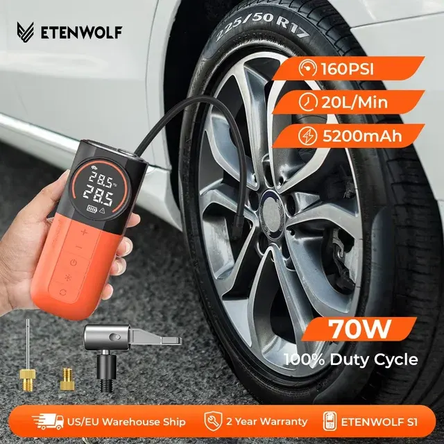 Portable Tire Inflator with 5200mAh Battery 2