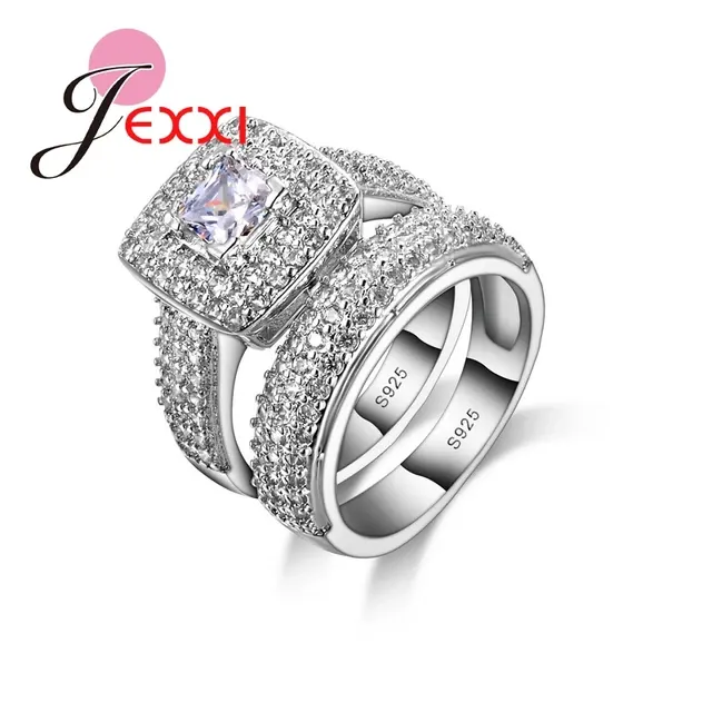 Silver Wedding Band Set 1