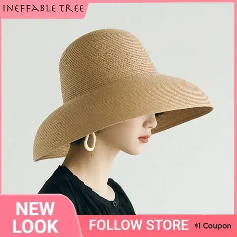 Wide-Brim Straw Sun Hat for Women