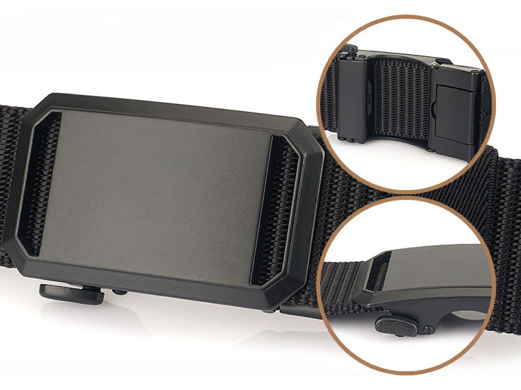 Men's 3.5cm Canvas Belt with Metal Buckle 2