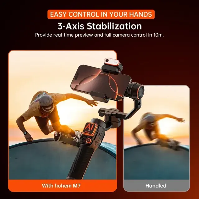 3-Achsen Handy-Gimbal mit LED-Fülllicht 4