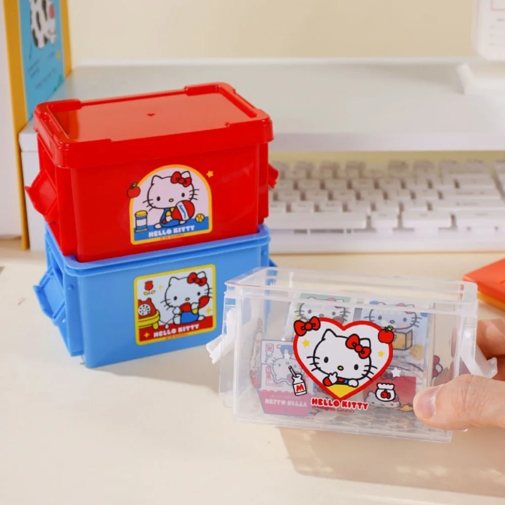 Echte Sanrio Hello Kitty 3-Farben-Stapelbox Niedlicher Schreibtisch-Organizer für 4