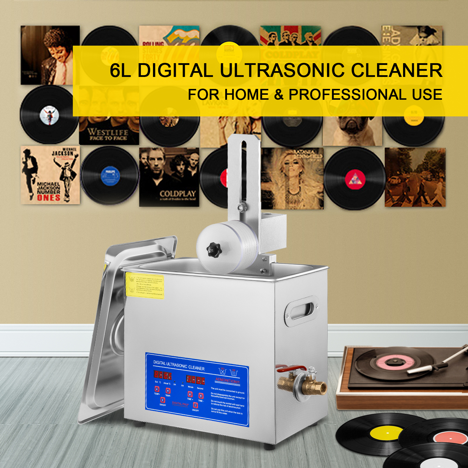 Ultrasonic Vinyl Record Cleaner 6L 40kHz Cleaning Machine 2