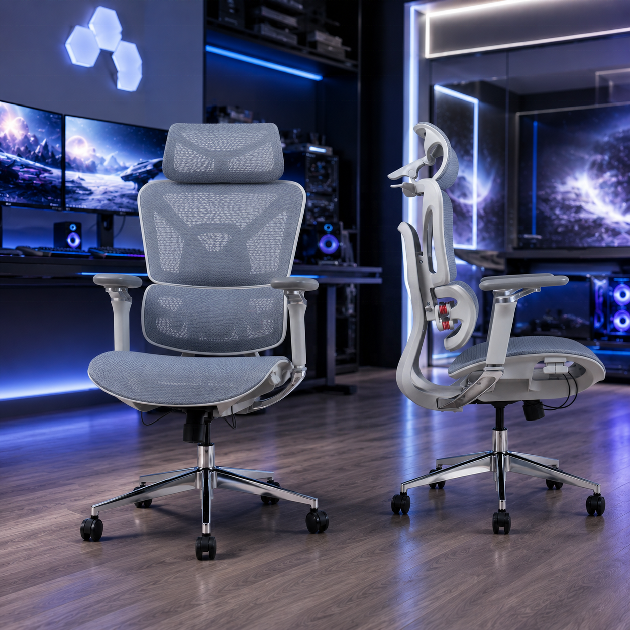 Ergonomischer Netzstuhl mit 5D-Armlehnen 2