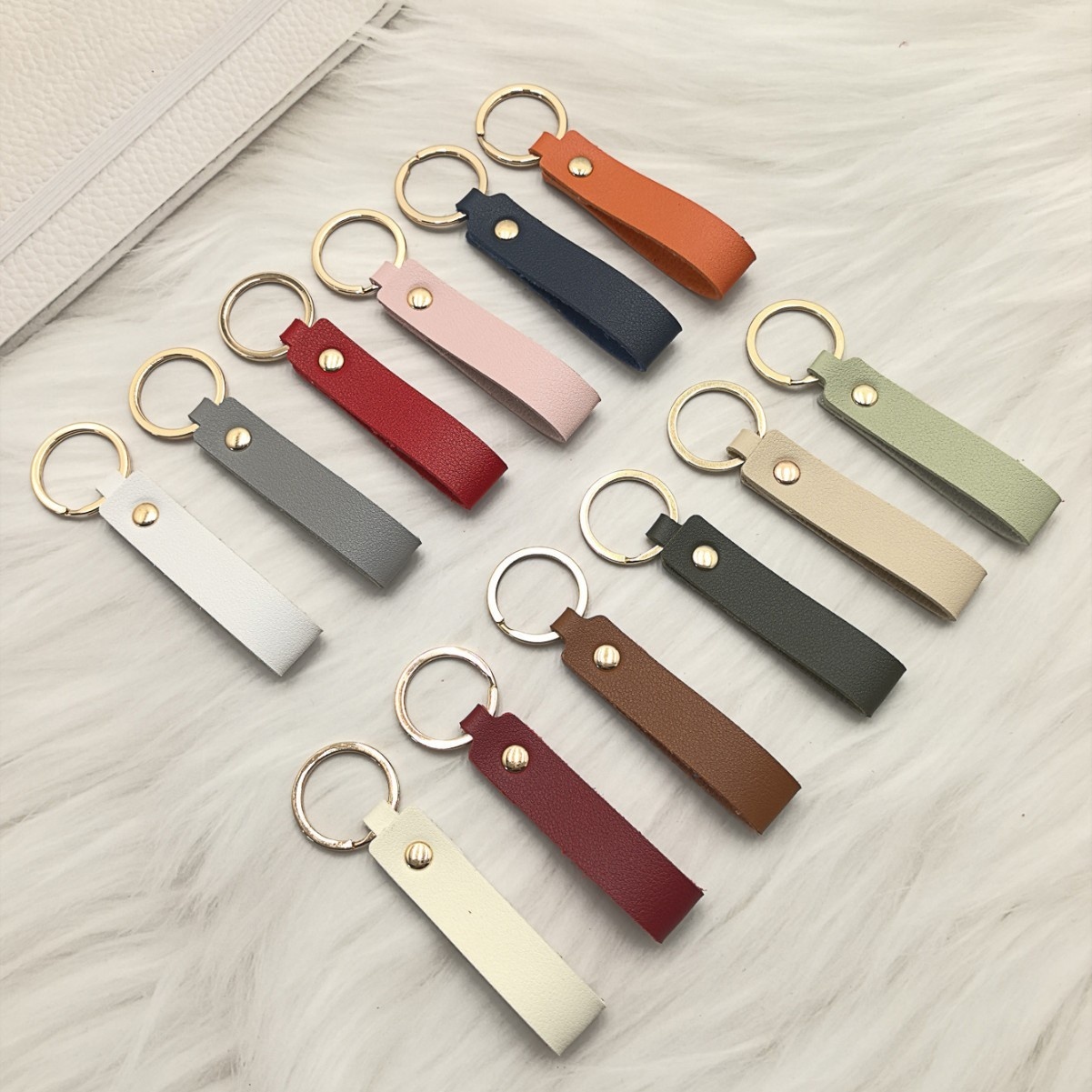 Minimalist PU Leather Keychain Gift