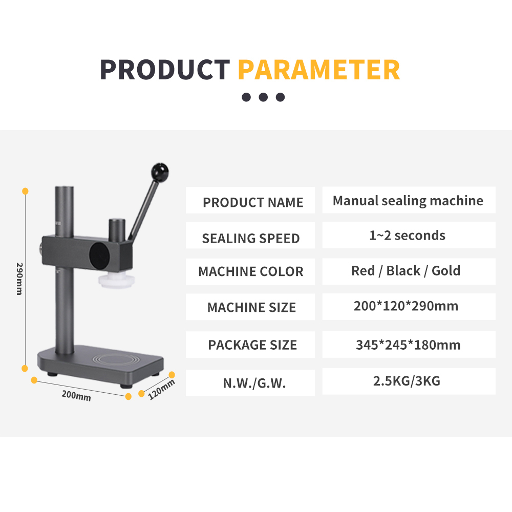 Portable Press Manual Plastic Can Sealing Machine Milk 2