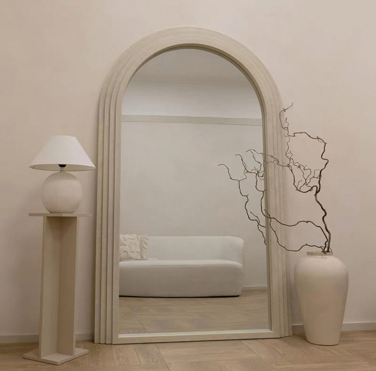 Solid Wood Arch Full-Length Mirror 3