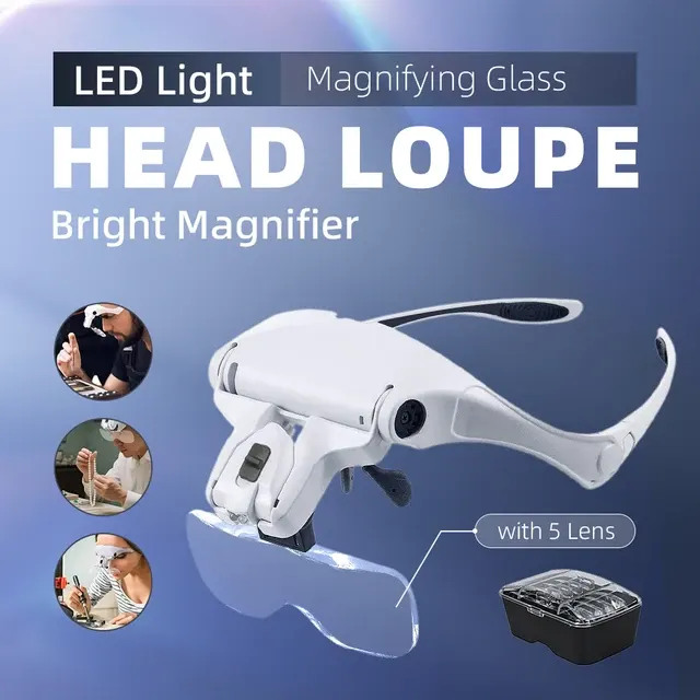 Kopfbandlupe mit LED 1
