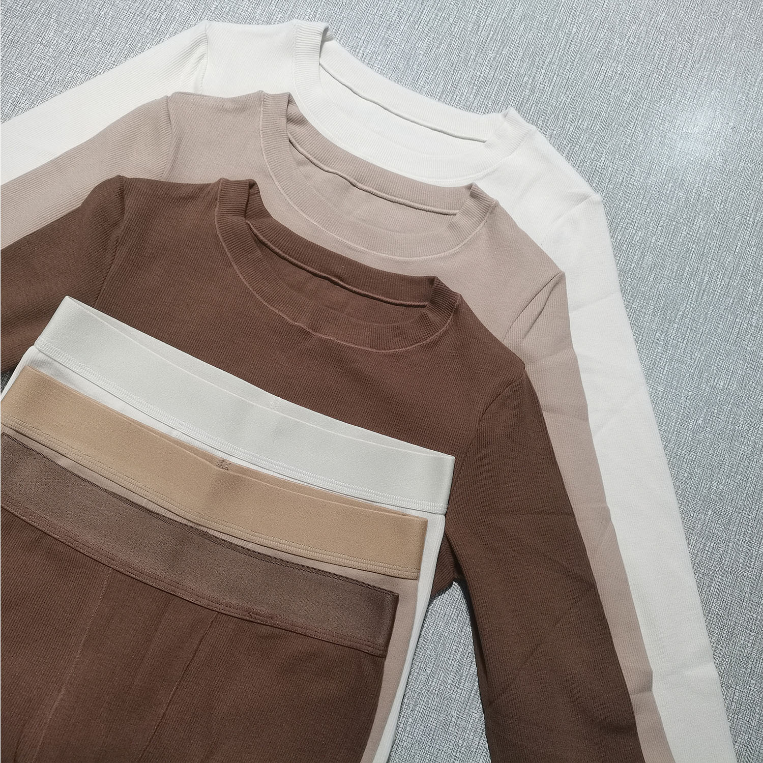 Elegantes Damen-Loungewear Set aus Baumwolle, langarm 3