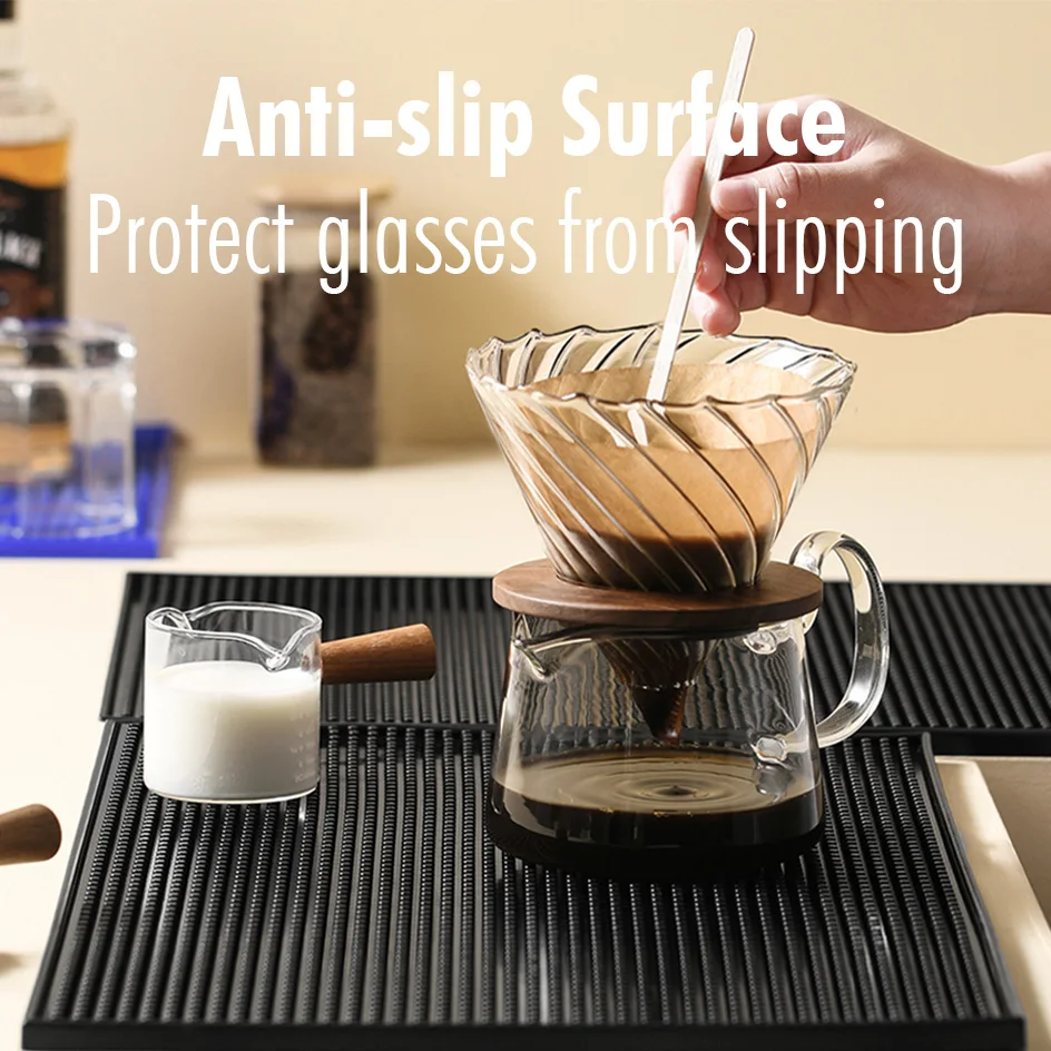 Black Rubber Bar Mat for Coffee Station 4