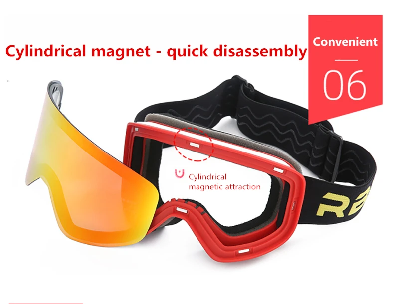Magnetische Doppellagige Skibrille Beschlagfrei UV400 Snowboardbrille Herren Damen 3