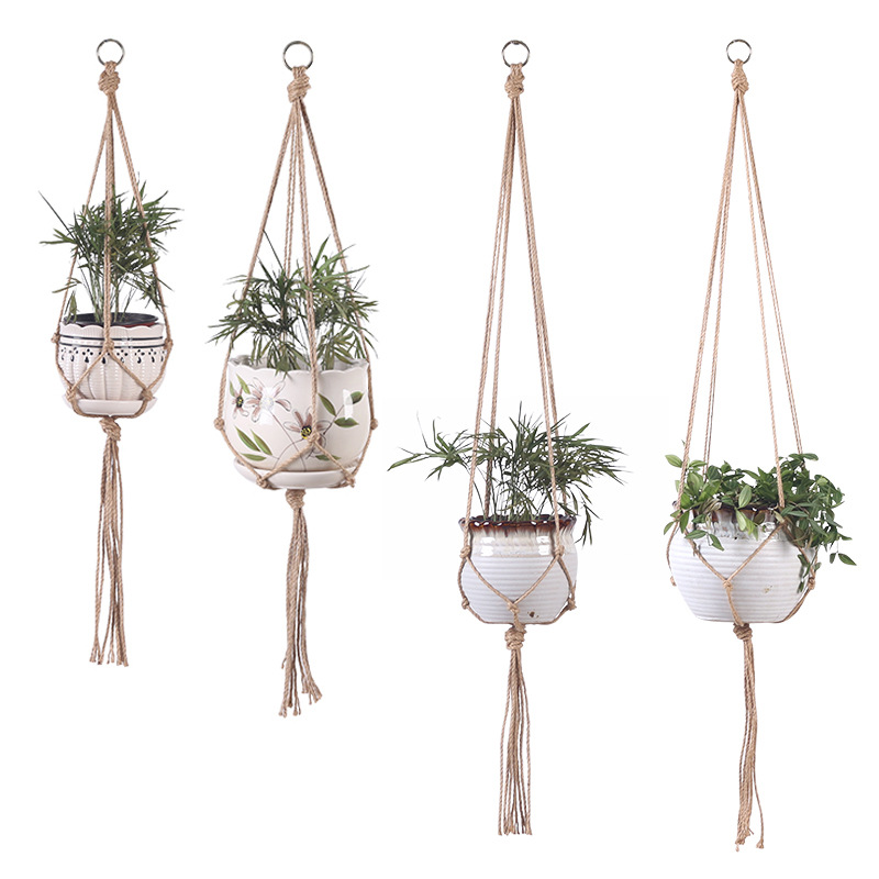 Hand-woven Plant Hanging Basket Cotton Rope Sling