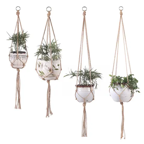 Hand-woven Plant Hanging Basket Cotton Rope Sling