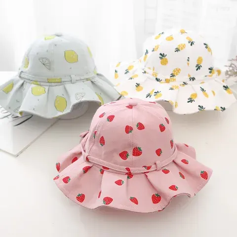 Sommer Baby Mädchen Hut Baumwolle Obst Kinder Eimer