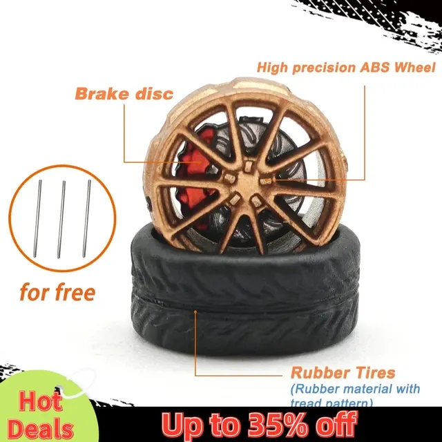 1:64 Model Car Rubber Tire Wheels, 10mm 2