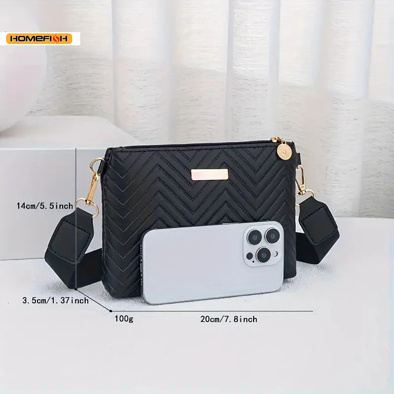 HOMEFISH Mini-Handtasche für Handys Kompakte Stickerei Kleine Quadratische 3