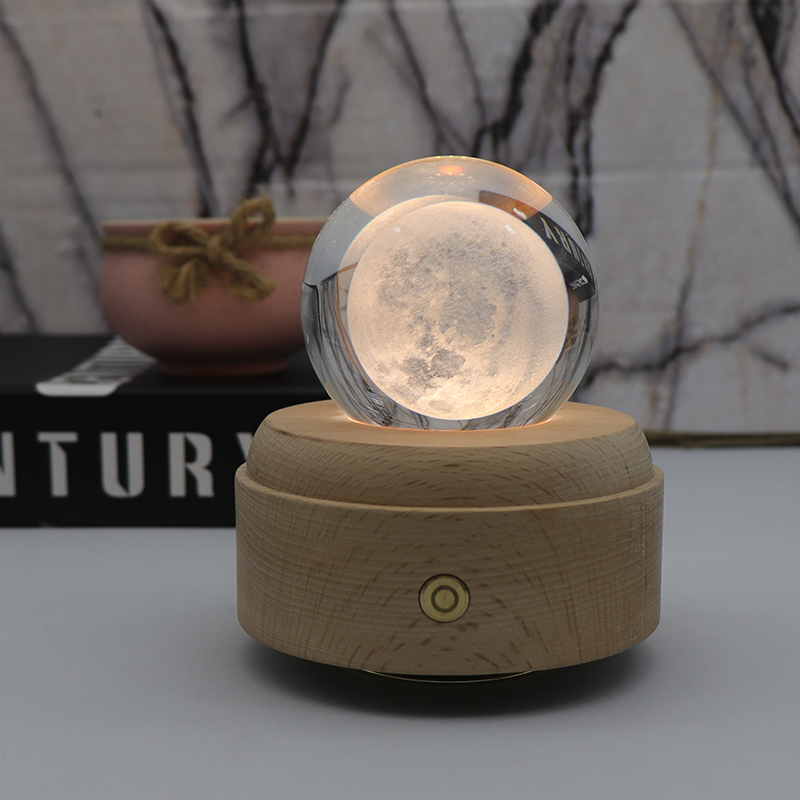 Design USB Moon Lamp 3D Crystal Ball Night