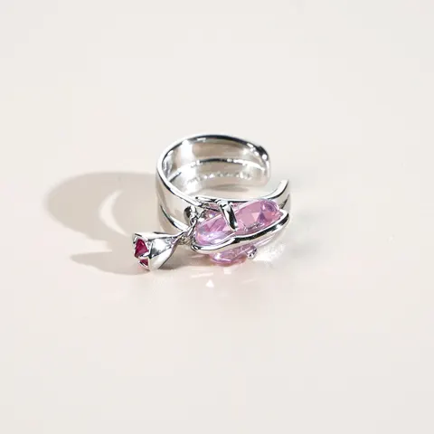 Peach Blossom Crystal Clip-On Earrings