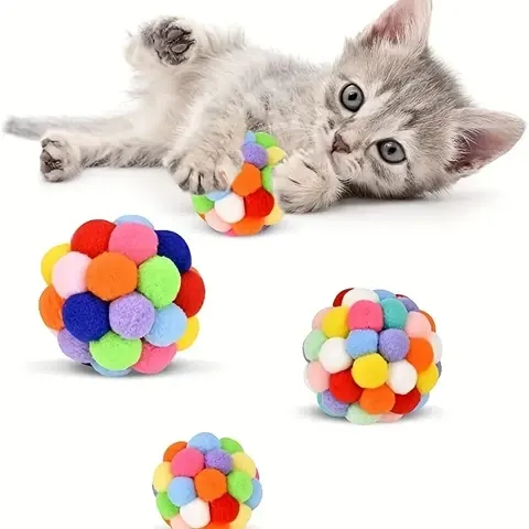 3er-Set Katzenball mit Glöckchen