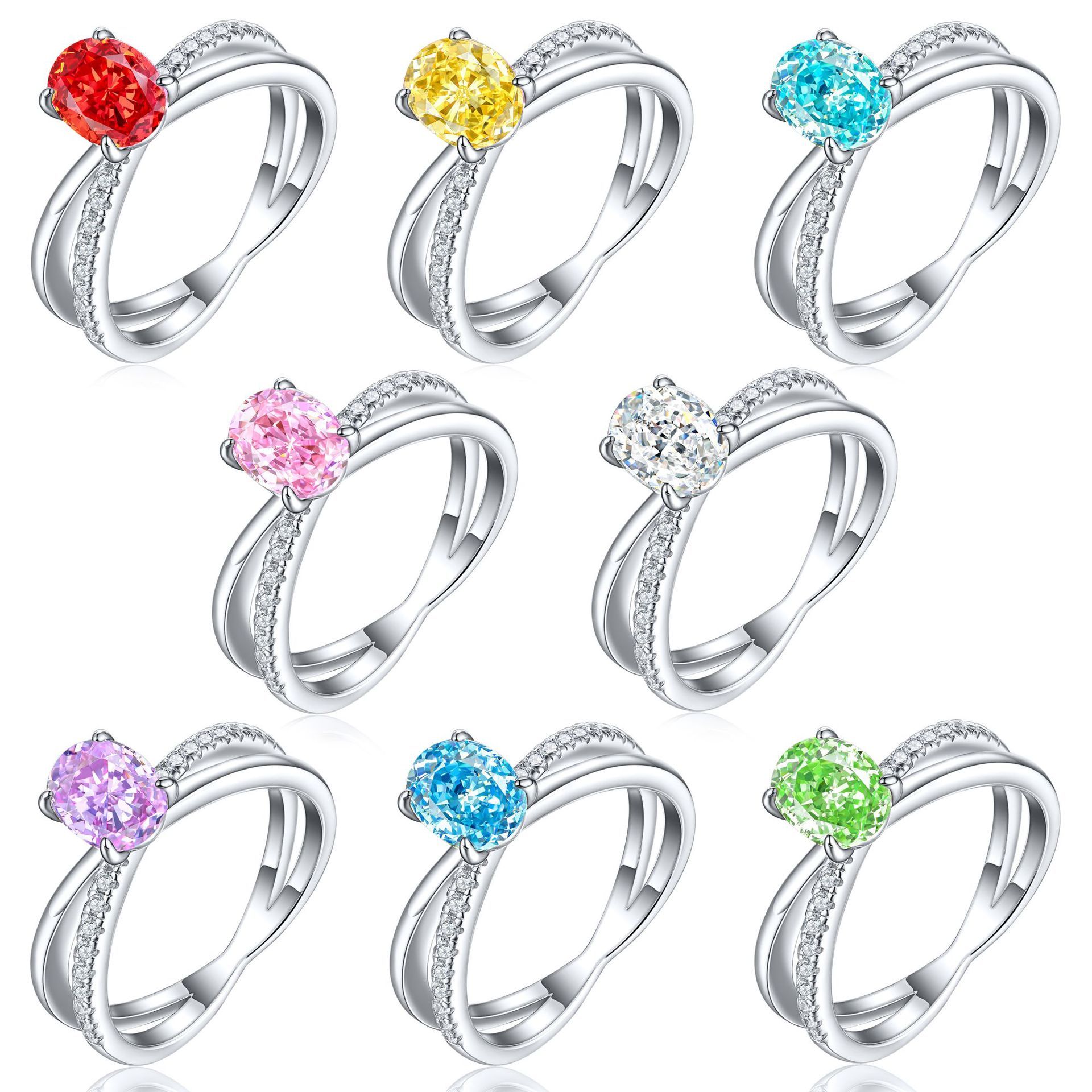 925 Silver Love Ring with Gemstone 3
