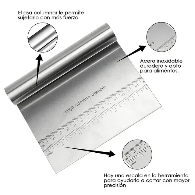 Stainless Steel Dough Scraper with Scale 2