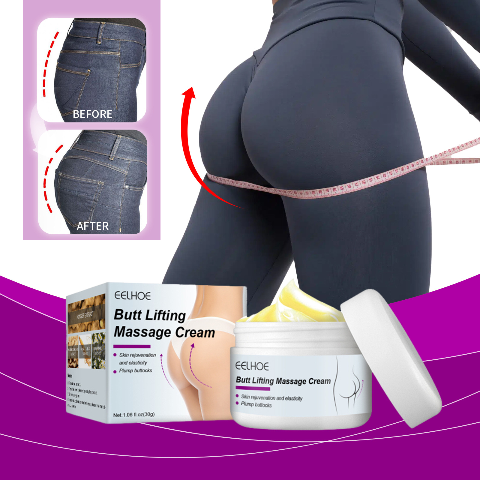 EELHOE Buttock Lifting Massage Cream Contouring Firming Slimming