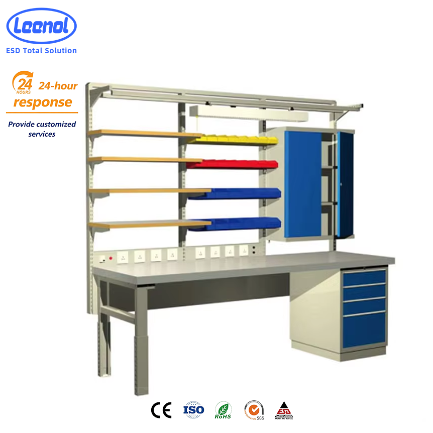 Leenol Heavy Duty Metal Workshop Work Bench Garage
