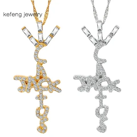 Goth Cactus Jack Iced Cubic Zirconia Pendant Necklace