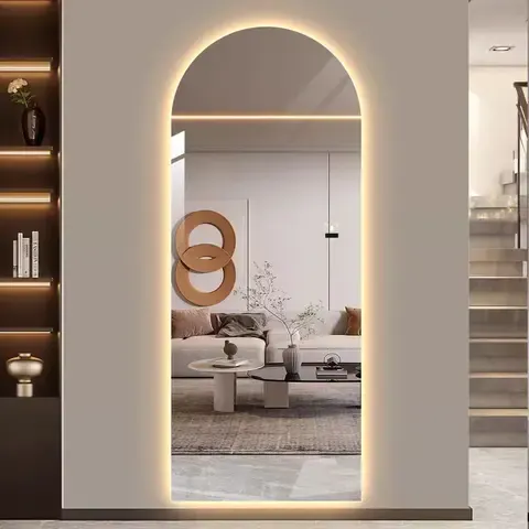 Frameless Arched LED Full-Length Floor Mirror