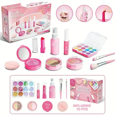 Kids Simulated Beauty Makeup Box Toy Set, 10 Pieces