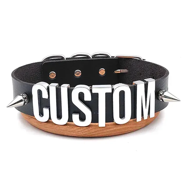 Letter Studded Choker Necklace 3