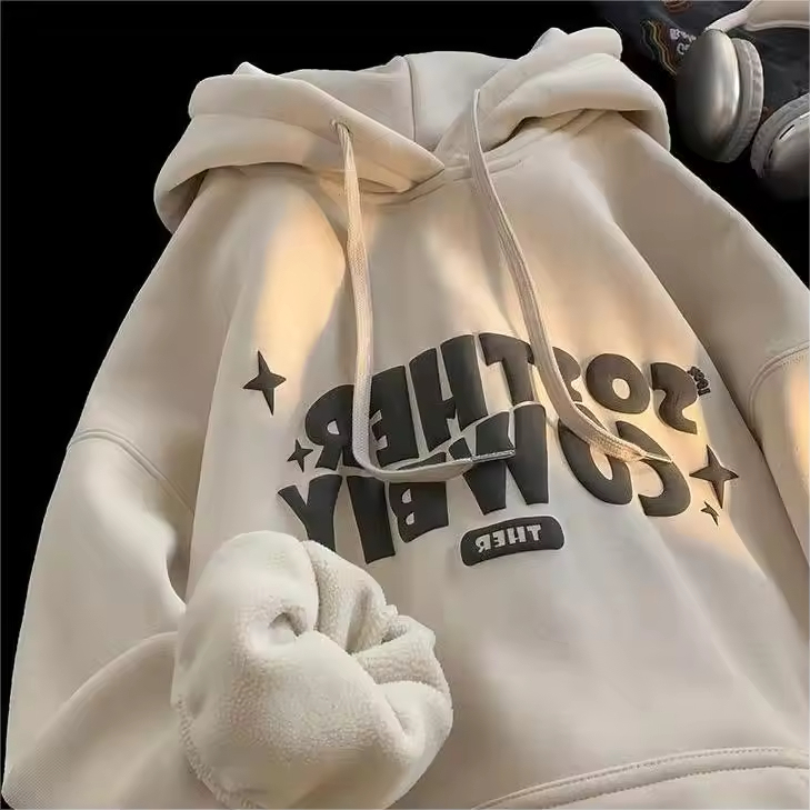 Puff Printing Hoodie Oversized Men's Pullover Hoodies Sweatshirts