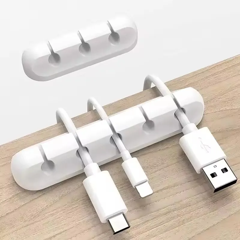 Silikon-USB-Kabelclip-Organizer Runde Ladekabelclips Schreibtisch-Ordnungshilfe Selbstklebender Kabelhalter für Zuhause