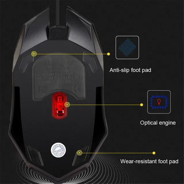 Silent USB Gaming Mouse 5000 DPI 4