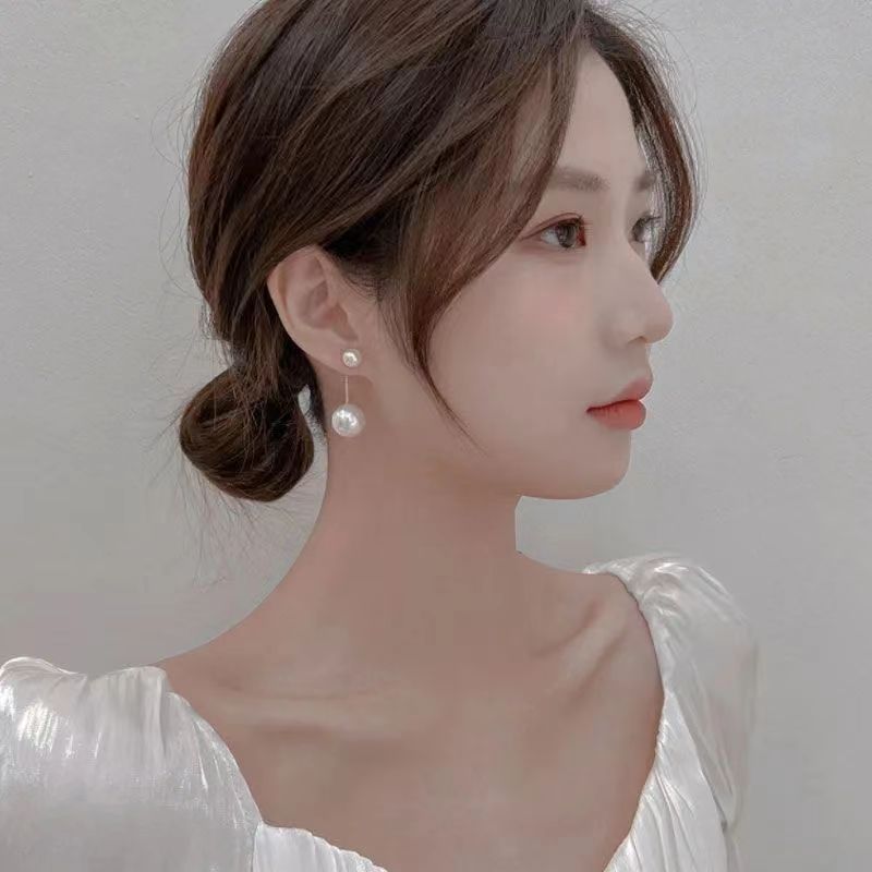 Double-Sided Pearl Stud Earrings for Weddings 3