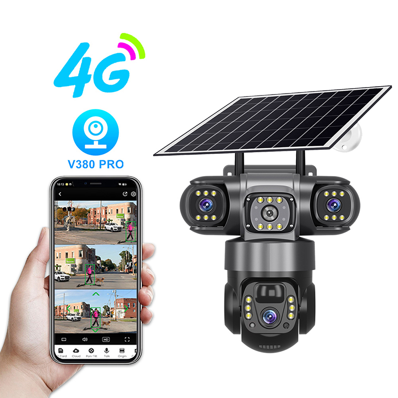 6MP V380 Pro Solar-Powered Outdoor Security Camera Mobile