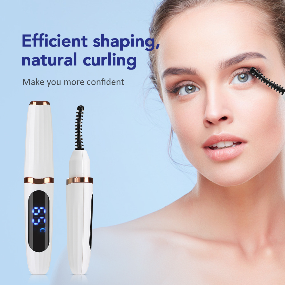 White Pink LED Display Eyelash Curler 2