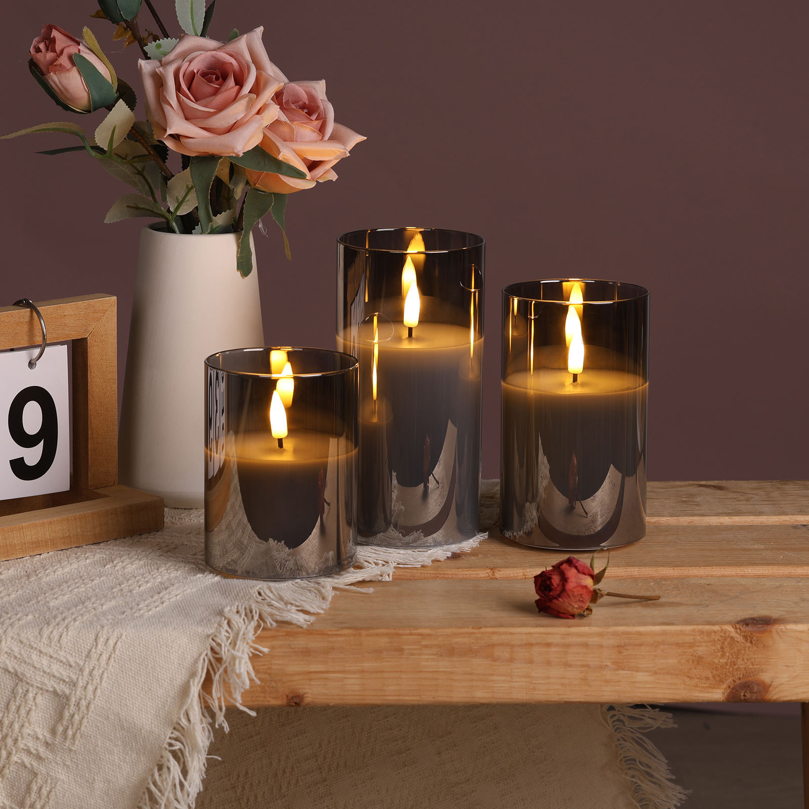 Flameless LED Wax Candle in Glass 3