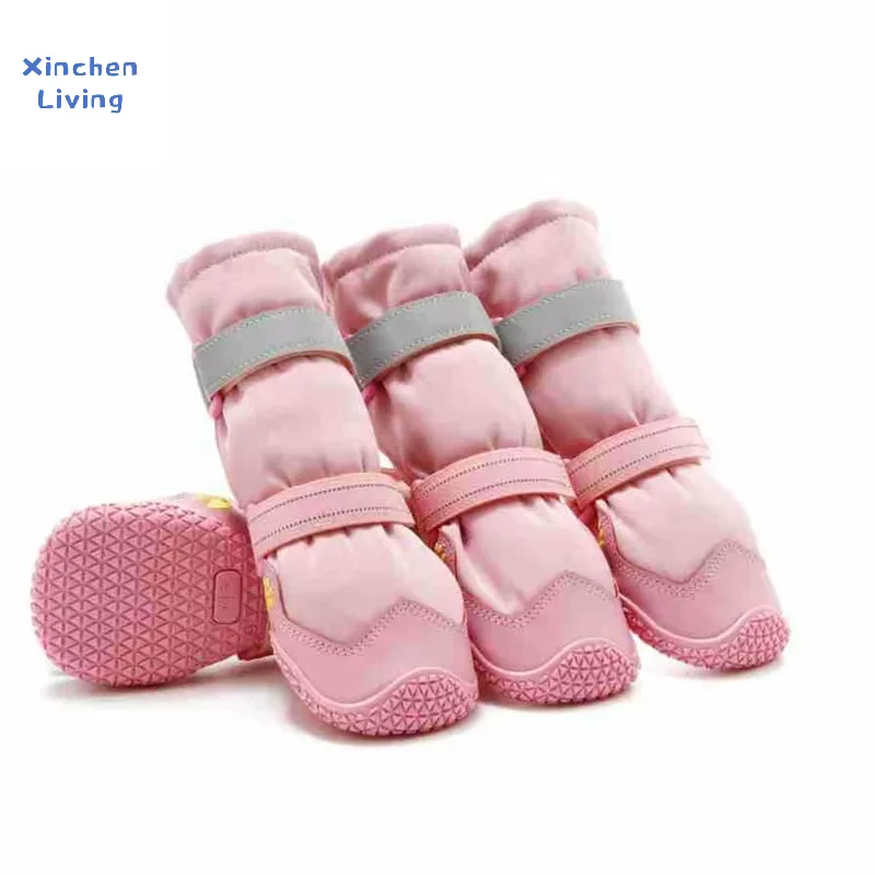 Winter Hundestiefel Wasserdicht Rutschfest Warm Schnee Hochgeschnitten Reflektierend