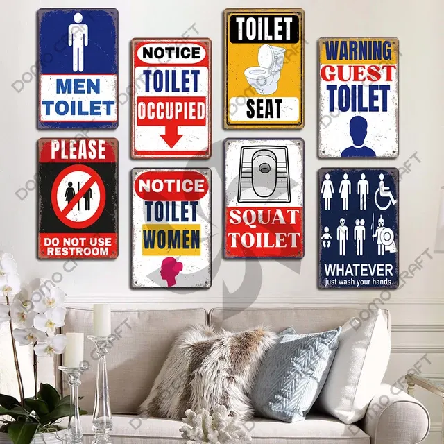 Vintage Restroom Tin Sign 3