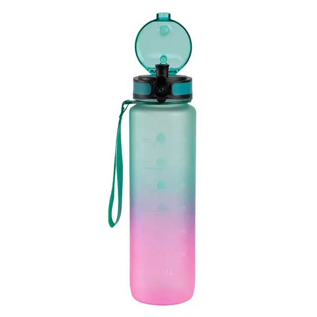 1L 32oz Gradient Color Leakproof BPA Free Plastic 4