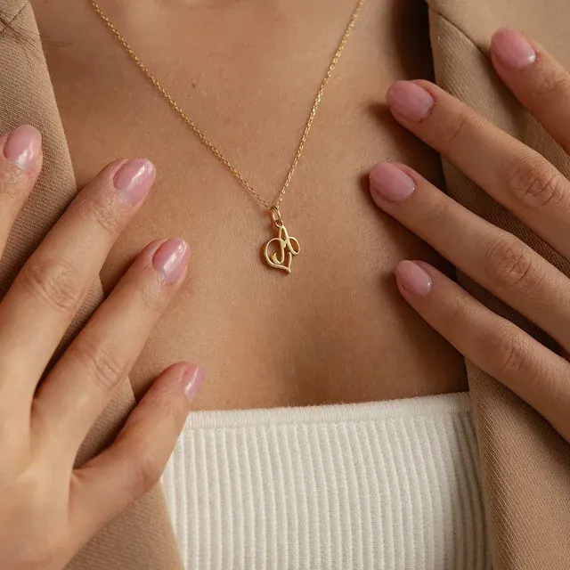 14K Gold PVD Stainless Steel Alphabet Initial Charm 3