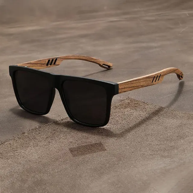 Square Wood-Grain UV400 Sunglasses 4