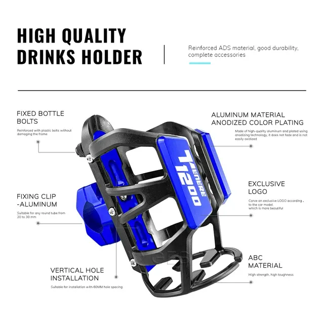 CNC Motorcycle Drink Bottle Holder Mount 3