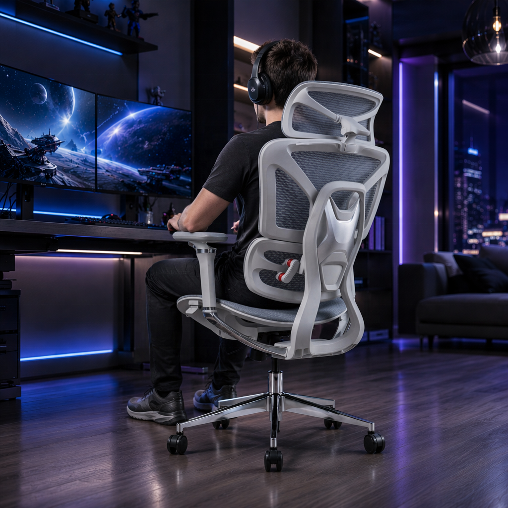 Ergonomischer Netzstuhl mit 5D-Armlehnen