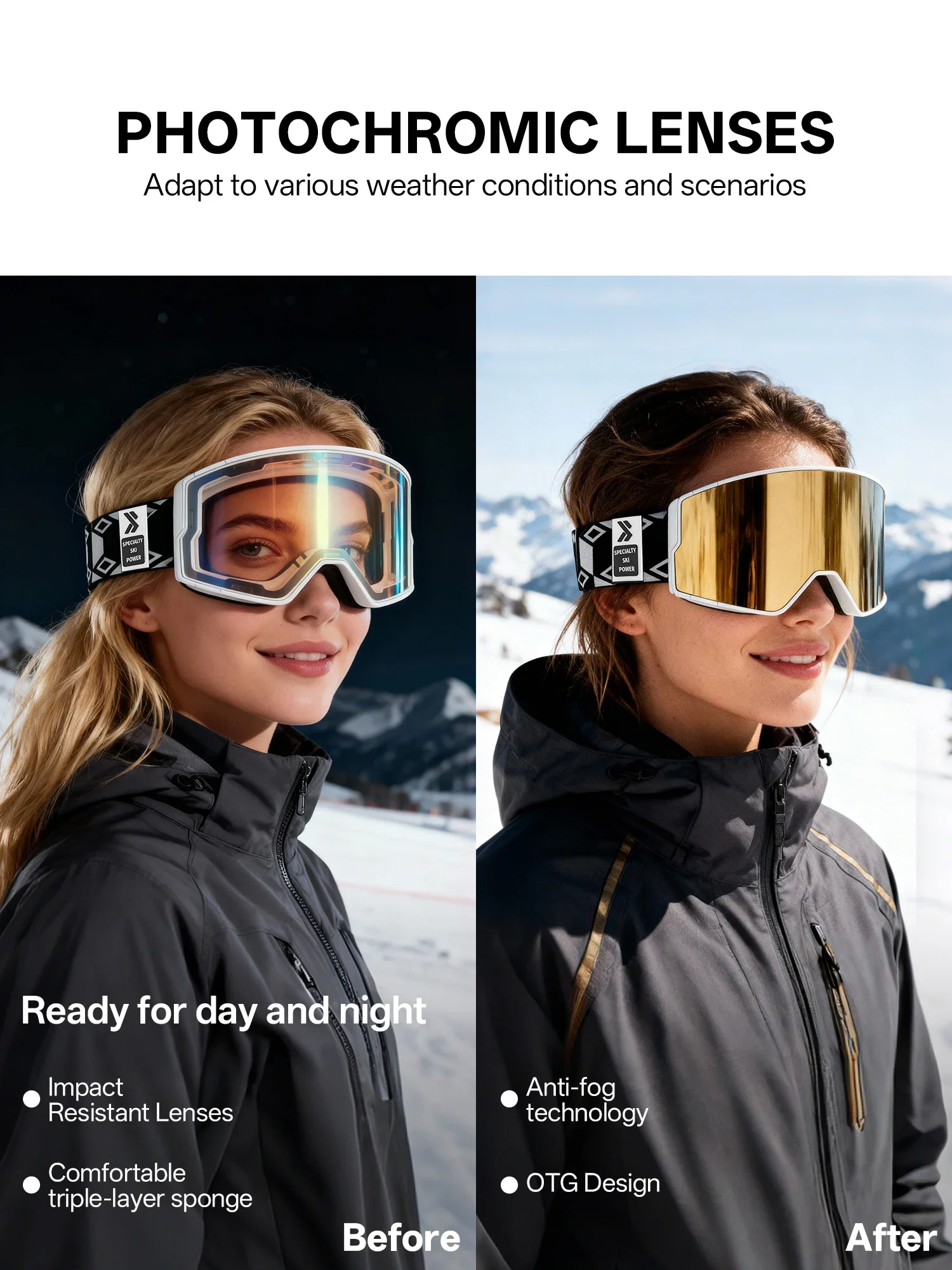 KAPVOE UV400 Anti-Beschlag Doppelschicht Anti-Blend Outdoor Winddichte Winter-Ski-Snowboard-Schneesport-Schutz-Skibrille 3