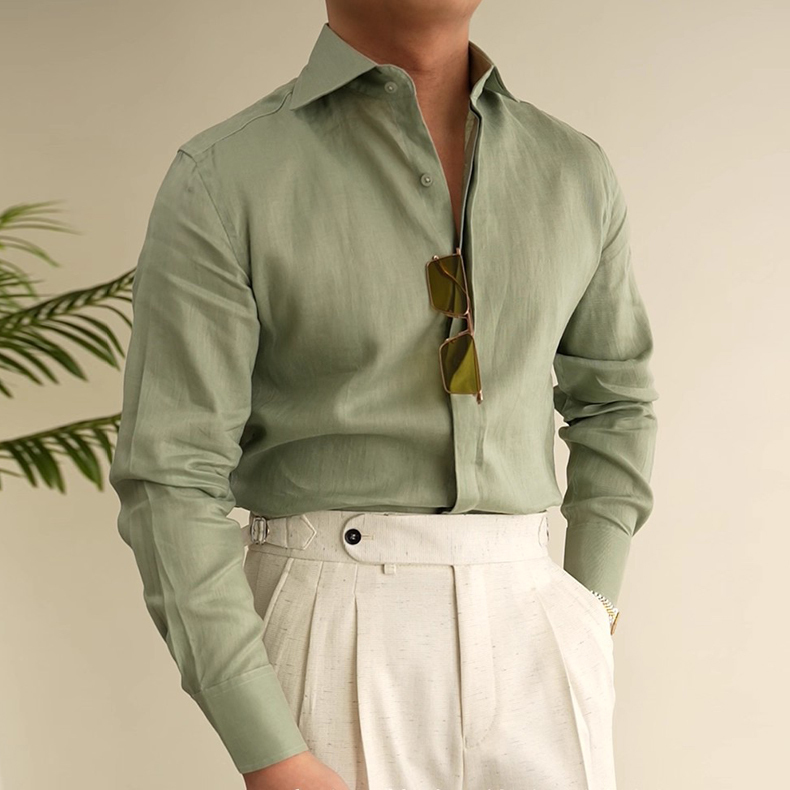Italienisches Herren-Leinenhemd, Business Casual