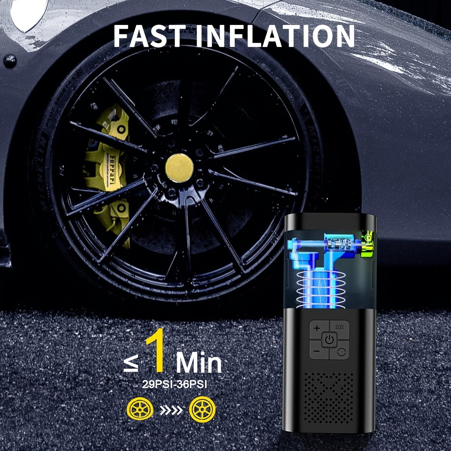 Akku-Kompressor 150 PSI für Reifen 4